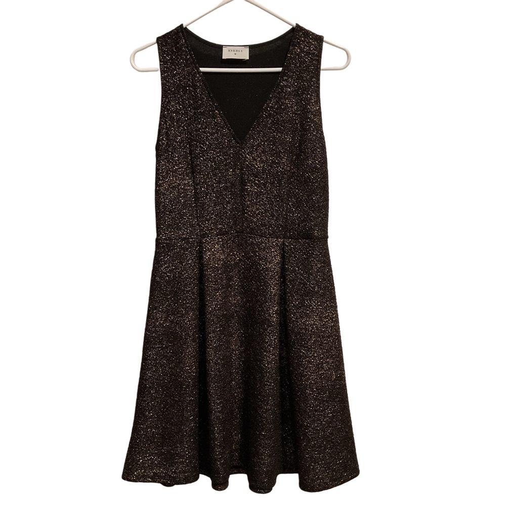 Everly Black‎ Dress With Gold Sparkly Sleeveless